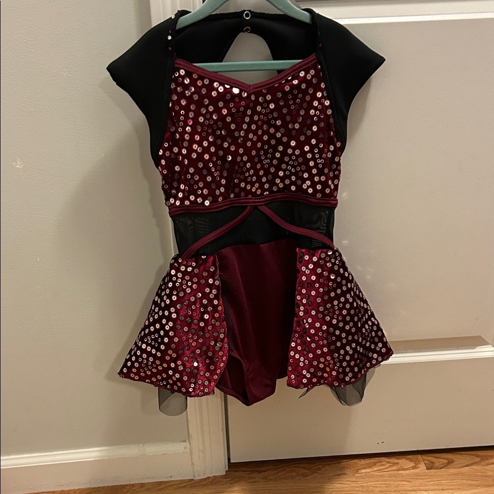 Weissman Burgundy and Black Kids Dance Costume